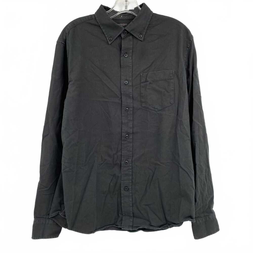 Banana Republic Black Organic Cotton Long Sleeve Button Down Shirt | Men’s M